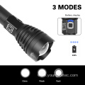 Zoomable 50W XHP90 rechargeable led flashlight